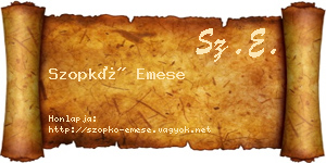 Szopkó Emese névjegykártya