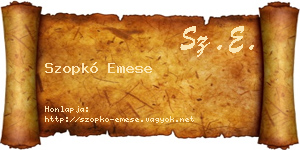 Szopkó Emese névjegykártya